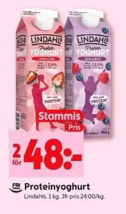 ICA Kvantum LINDAHLS Proteinyoghurt erbjuda