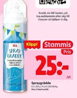 ICA Kvantum ICA Spraygrädde erbjuda