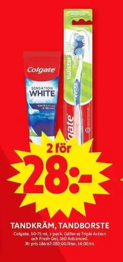 ICA Maxi COLGATE Tandkräm, tandborste erbjuda