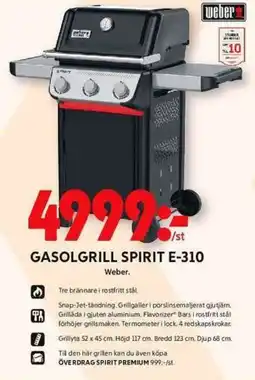 ICA Maxi WEBER Gasolgrill spirit e-310 erbjuda