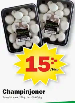 Pekås Champinjoner erbjuda