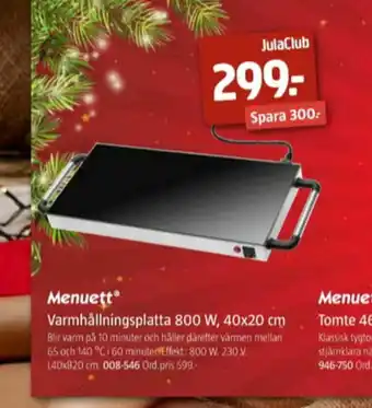 Jula Menuett Värmeplatta erbjuda