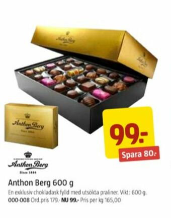 Jula Anthon Berg Chokladask erbjuda