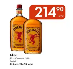 Snabbgross FIREBALL Likör erbjuda