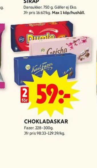 ICA Kvantum Karl Fazer Chokladask erbjuda