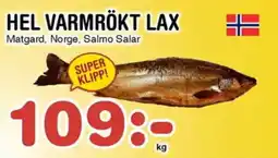 Hel varmrökt lax