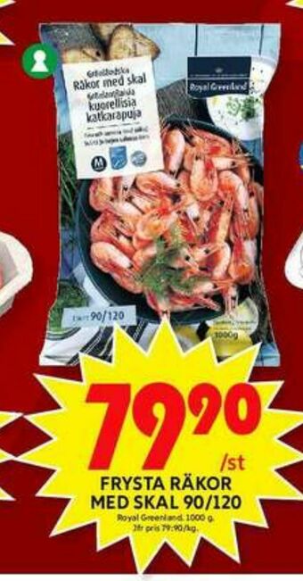 ICA Maxi Royal Greenland Räkor med skal erbjuda