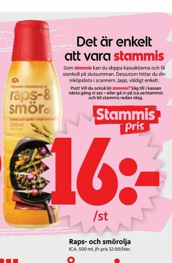 ICA Supermarket ICA Smör & Rapsolja erbjuda