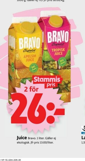 ICA Supermarket Bravo Juice erbjuda