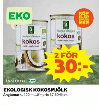 Coop Änglamark Kokosmjölk erbjuda