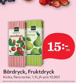 Östenssons Bärdryck, Fruktdryck erbjuda