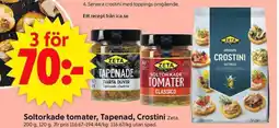 Soltorkade tomater, Tapenad, Crostini