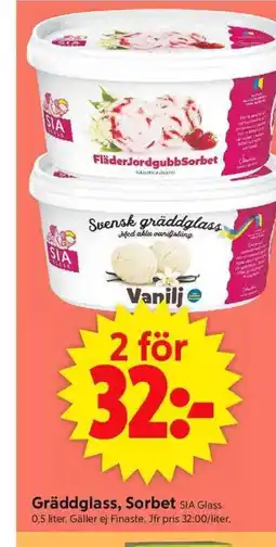 ICA Supermarket Gräddglass, Sorbet erbjuda