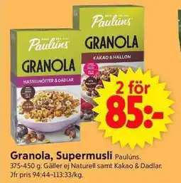 ICA Supermarket Granola, Supermusli erbjuda