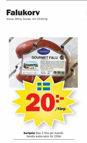 Pekås Hissas Falukorv erbjuda