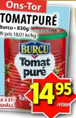 Matvärlden Tensta BURCU Tomatpuré erbjuda