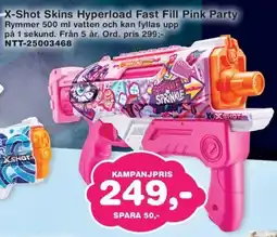 Lekextra X-shot skins hyperload fast fill pink party erbjuda
