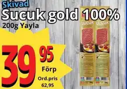 Supergrossen YAYLA Sucuk gold 100% erbjuda