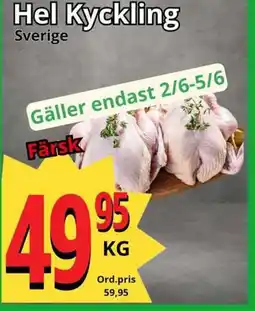 Supergrossen Hel kyckling erbjuda