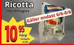 Supergrossen MESOGIOS Ricotta erbjuda