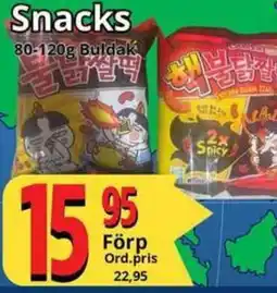 Supergrossen BULDAK Snacks erbjuda