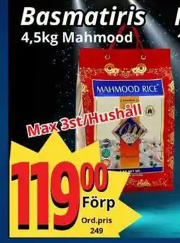 Supergrossen MAHMOOD Basmatiris erbjuda