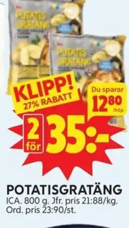 Ica Hajen Lagpris Potatisgratäng erbjuda