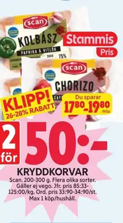 Ica Hajen Lagpris SCAN Kryddkorvar erbjuda
