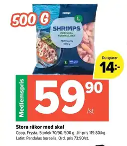 Coop Extra COOP Stora räkor med skal erbjuda