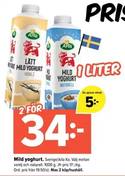 Coop Extra ARLA Mild yoghurt erbjuda