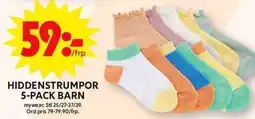 ICA Maxi Hiddenstrumpor 5-pack barn erbjuda