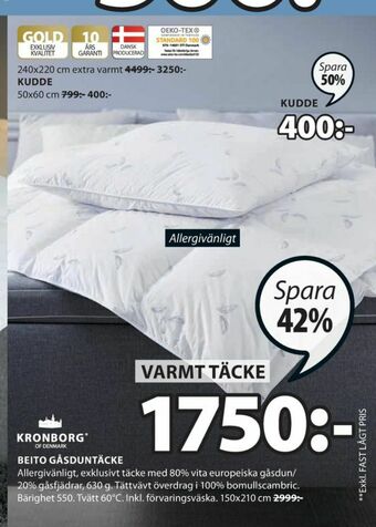 JYSK Kronborg Huvudkudde erbjuda