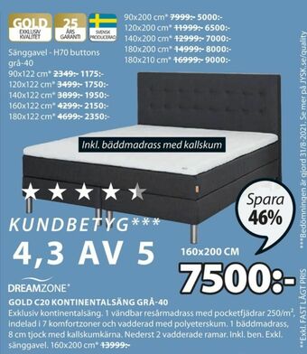JYSK DreamZone Sängar erbjuda
