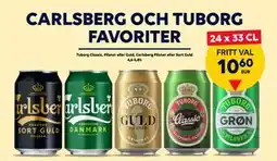 Border Shop Tuborg Classic, Pilsner eller Guld, Carlsberg Pilsner eller Sort Guld 4,6-5,8% erbjuda