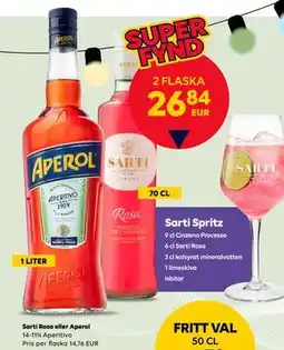 Border Shop Sarti Rosa eller Aperol erbjuda