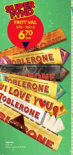 Border Shop Toblerone erbjuda