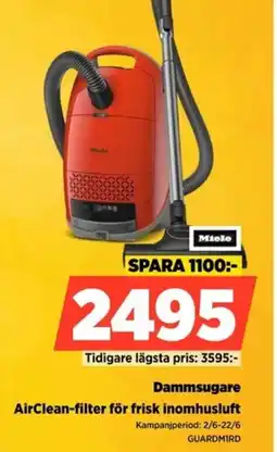 Power Miele Dammsugare AirClean-filter för frisk inomhusluft erbjuda