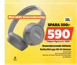 Power JBL Brusreducerande hörlurar Batteritid upp till 44 timmar erbjuda