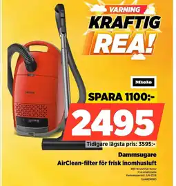 Power Miele Dammsugare AirClean-filter för frisk inomhusluft erbjuda