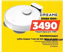 Power Robotdammsugare Lyfter moppar 7 mm när den AllFloor-munstycke för olika golvytamti Hair Wrap för rengöring utan trassel erbjuda