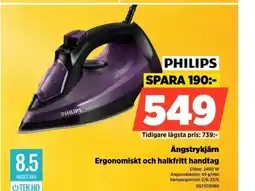 Power PHILIPS Ångstrykjärn Ergonomiskt och halkfritt handtag erbjuda