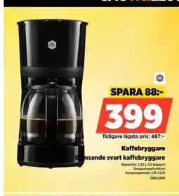Power Kaffebryggare Glansande svart kaffebryggare erbjuda