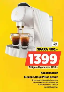 Power Kapselmaskin Elegant Alessi Plissé design erbjuda