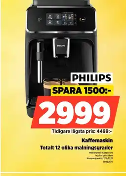 Power PHILIPS Kaffemaskin Totalt 12 olika malningsgrader erbjuda