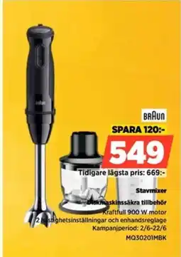 Power BRAUN Stavmixer Diskmaskinssäkra tillbehör erbjuda