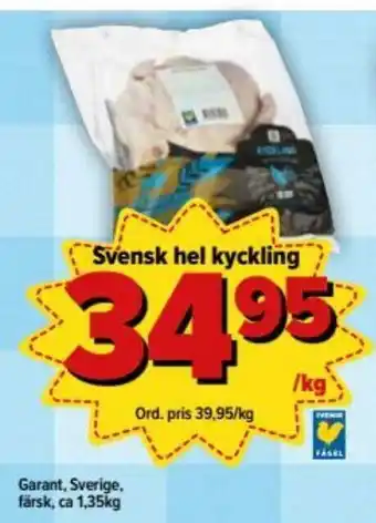 Svensk hel kyckling 1kg