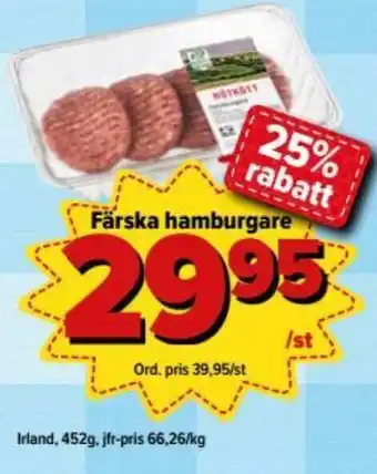 Östenssons Färska hamburgare 452g erbjuda
