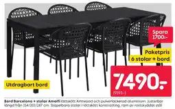 Rusta Bord Barcelona + stolar Amalfi erbjuda