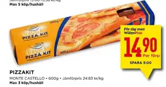 Willys Pizzakit 600g erbjuda