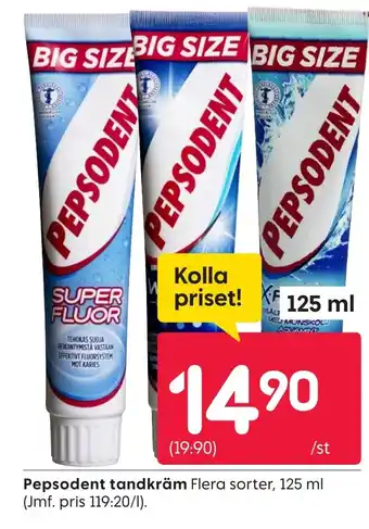 Rusta PEPSODENT tandkräm erbjuda